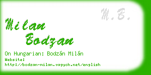 milan bodzan business card